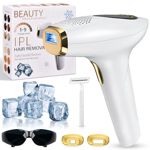 Offerta a tempo: NIKYJM Epilatori a luce pulsata, depilazione laser IPL con funzione di raffreddamento, 9 velocità e 3 funzioni HR/SC/RA, dispositivo di depilazione per uomini, donne, corpi, ascelle - 30% da 79.99 € a 55.99 €