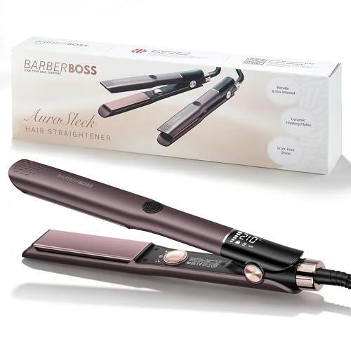 Limited-time offer: BarberBoss Professional Hair Straightener, Ceramic Straightener with Moving Plates, Ion and Keratin Technology for All Hair Types, Salon Styling Straighteners for Straight Hair (QR-8411, Purple) from 36.42 £ to 36.42 £ (save 0.00%)