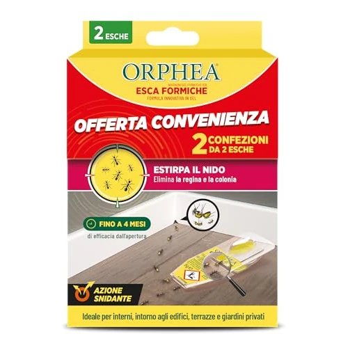 Offerta a tempo: Orphea Protezione Casa Esca per Formiche Bipack – Innovativa formulazione in Gel – Rimuove Le infestazioni di formiche – Durata Fino a 4 Mesi dall’Apertura della Confezione - 41% da 11.90 € a 6.99 €
