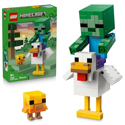 Limited-time offer: LEGO Minecraft Chicken Jockey Toy - 3D Model Kit w/ 3 Figures incl. a Zombie - Gaming Room or Bedroom Decor - Birthday Gift for 9+ Year Old Boys, Girls & Fans - 21582 from 24.99 £ to 24.99 £ (save 0.00%)