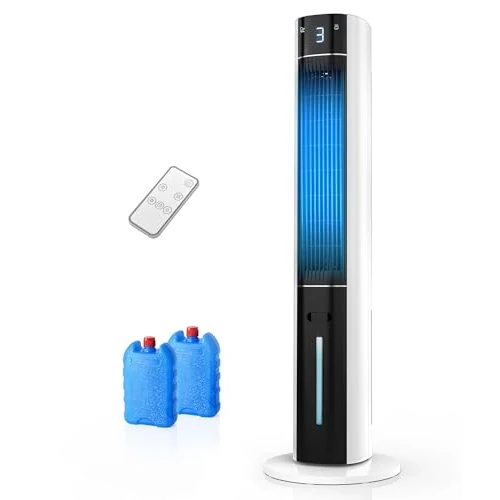 Offerta a tempo: EXNOS Raffrescatore d’Aria Silenzioso - Raffrescatore Evaporativo, Alternativa al Climatizzatore Portatile Senza Tubo, 3 Modalità, Timer 12H, Telecomando, Funzione Aroma, Bianco - 13% da 159.99 € a 139.99 €