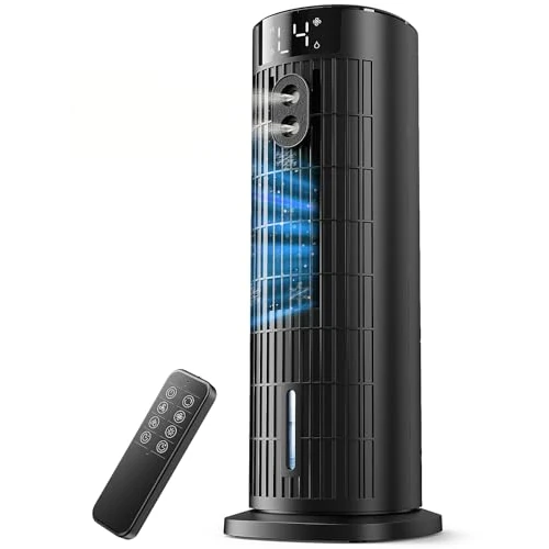 Offre limitée : Climatiseur Mobile Portable Sans Lames 2026, Ventilateur Puissante 7.5 m/s, Nouveau Moteur CC (<35 dB), Refroidisseur d'Air Portable avec Oscillation 90°, Minuteur 10H, 4 Vitesses, Télécommande, Noir de 129.99 € à 123.49 € (5% de remise)
