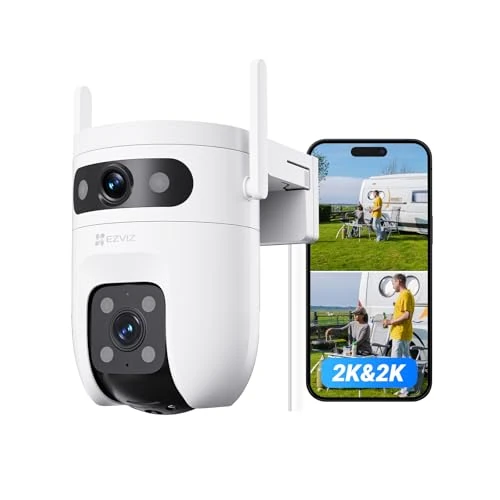 Offerta a tempo: EZVIZ 6MP (3MP+3MP) Telecamera WiFi Esterno con Doppia Lente, Telecamera per Esterni a 360°, Visione Notturna a Colori, Rilevamento Persone/Veicoli, Audio Bidirezionale, Impermeabile, C9c Dual 2K - 11% da 89.99 € a 79.99 €
