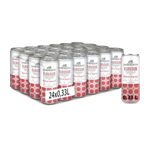 Offerta a tempo: San Benedetto Flavour - Note di Anguria, Confezione da 24 Lattine da 330 ml, Bevanda Analcolica Dissetante, Aroma Fresco e Fruttato, in Lattina, Zero zuccheri - 0.00% da 15.58 € a 15.58 €