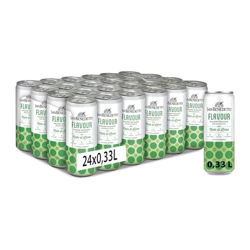 Offerta a tempo: San Benedetto Flavour - Note di Lime, Confezione da 24 Lattine da 330 ml, Bevanda Analcolica Dissetante, Aroma Agrumato e Rinfrescante, in Lattina, Zero zuccheri - 0.00% da 15.58 € a 15.58 €