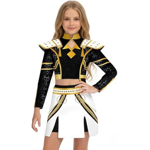 Generico K-Pop Animes Cosplay Costume Carnevales Bambina, Completo Set Bambina Bambino Uniforme Stage Performance Vestire Bambini Halloween Gioco di Ruolo Carnevales Partys