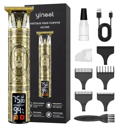 Zeitlich begrenztes Angebot: Yineel Haarschneider für Männer Professionell, Wiederaufladbar USB Kabellos mit LCD-Bildschirm, Barttrimmer Set, Präzisions-T-Klinge, Elektrorasierer Wiederaufladbar USB – Geschenk für Männer von 29.99 € auf 18.99 € (37% Rabat