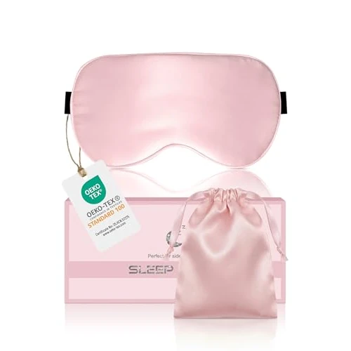 Zeitlich begrenztes Angebot: Aosun Schlafmaske aus Seide, antiallergisch, mit verstellbarem Kopfband, aus 100% reiner Maulbeerseide, antiallergisch, geeignet für Männer und Frauen (Rosa) von 16.99 € auf 15.99 € (6% Rabatt)