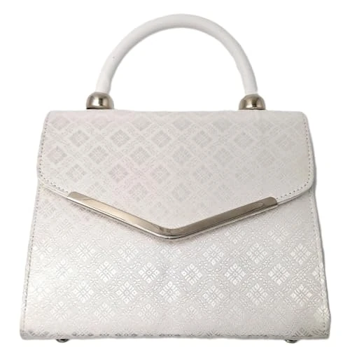 Offerta a tempo: Orientaè Siam Heritage Borsa Donna Vera Seta Thailandese, Bianco Perla | Fatta a Mano, Elegante Top Handle con Tracolla, Ideale per Cerimonia, Eventi e Sera - 20% da 69.99 € a 55.99 €