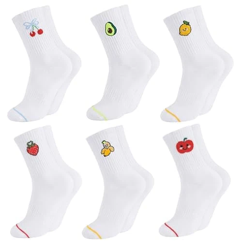 Offerta a tempo: Briyat Calze Sportive Donna Calzini Tennis 6 Paia Crew Socks - 53% da 19.99 € a 9.49 €
