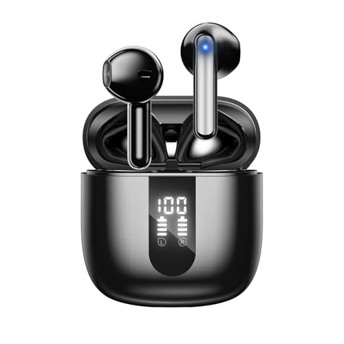 JBES Cuffie Bluetooth, Auricolari Bluetooth 5.4 In Ear Stereo con 4 Microfono ENC, 60 Ore Cuffiette Wireless Cancellazione Rumore, IP5 Auricolare per iPhone e Androide, Earbuds (Nero)