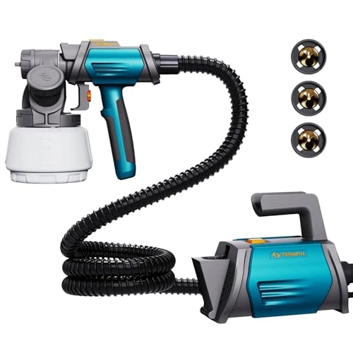 Offerta a tempo: Tilswall Pistola a Spruzzo per Verniciare Shark 800, Pistola Vernice Elettrica con Contenitore 1300 ML, 4 Ugelli in Ottone e 3 Modalità di Spruzzo, 1200 ML/MIN, Facile da Pulire per Mobili, Pareti - 0.00% da 99.99 € a 99.99 €