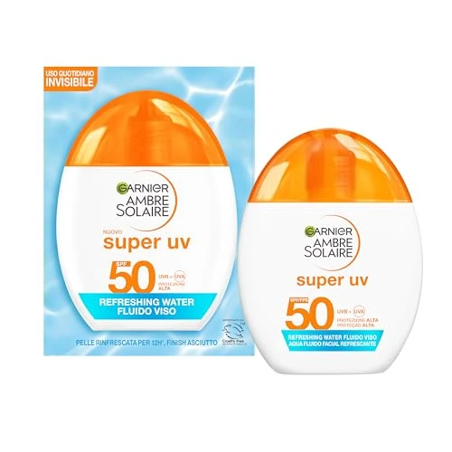 Offerta a tempo: Garnier Ambre Solaire Refreshing Water Fluido Viso SPF50 Invisible, 40 ml - 31% da 12.99 € a 8.92 €