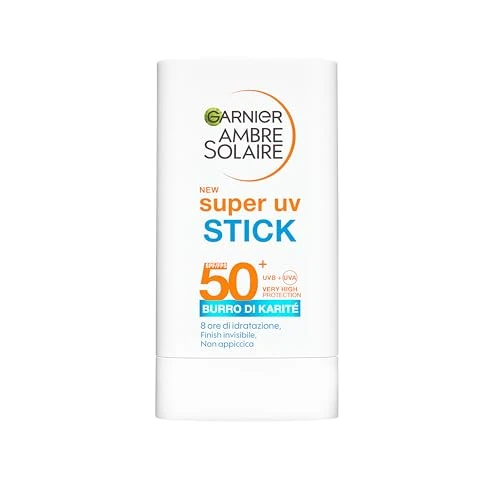 Offerta a tempo: Garnier Ambre Solaire Super UV Stick Protettivo Invisibile SPF50+, 18 g - 39% da 13.99 € a 8.54 €