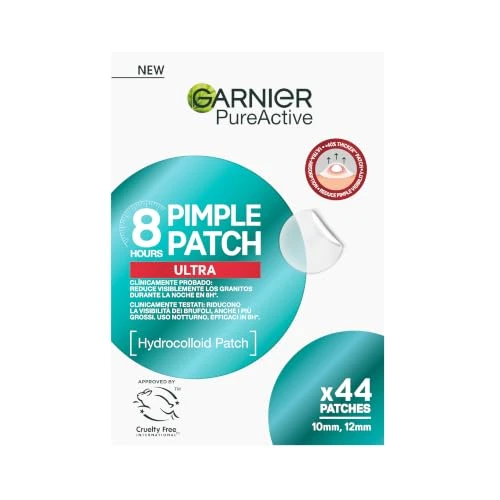 Zeitlich begrenztes Angebot: Garnier PureActive Hautklar Pimple Patch Ultra XXL Pack, Hydrocolloid Anti-Pickel Patches, Mildert & flacht Pickel in 8 Stunden ab, 44 Stück von 17.28 € auf 10.99 € (36% Rabatt)