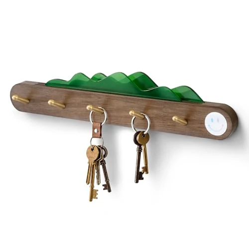 Offre limitée : Dxiunove Porte Manteau Mural en Bois avec Panneau Nuage, Patère Murale avec 5 Crochets en Laiton, Porte Clés Mural pour Entrée Couloir de 6.99 € à 4.99 € (29% de remise)