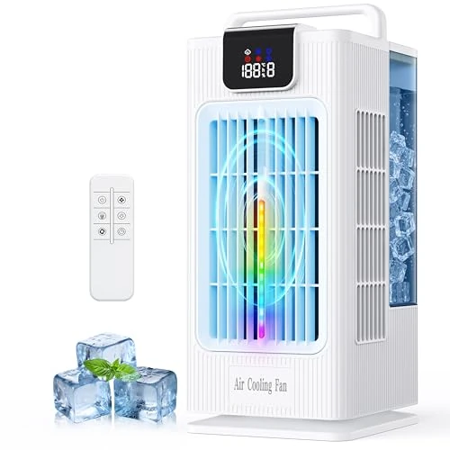 Limited-time offer: Aiorber Portable Air Cooler: 2L Tank, 120° Oscillation, 4 Speeds, LED, Timer and Remote Control, Cooling Fan for Home and Office from $79.99 to $79.99 (save 0.0%)