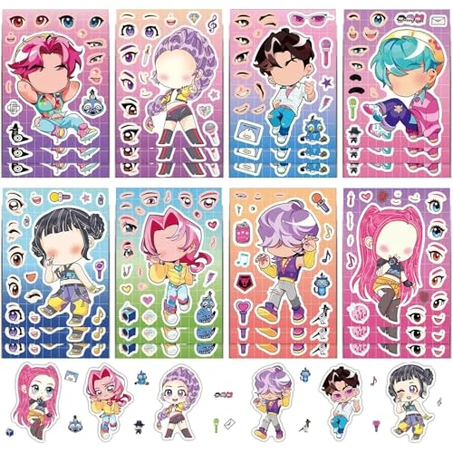 24 Piezas Pegatina Huntrix Merch, Cantante Pegatina, Pegatina Anime, pegatinas de películas de anime geniales, Pegatinas de vinilo impermeables, Regalos para Fiesta Cumpleaños