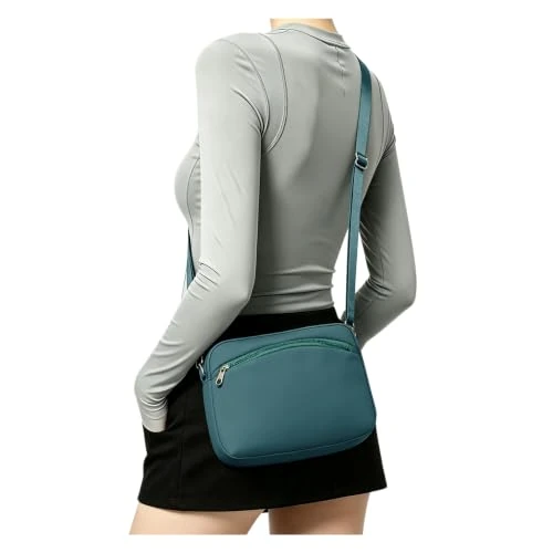 VENATIN Petit sac à bandoulière pour femme Bandoulière réglable - Sac à bandoulière pour téléphone portable - Pour voyage, essentiels, Bleu paon