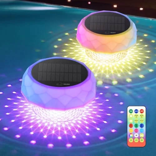Oferta limitada: DoXtreme Luces de Piscina Led Sumergibles Solares con RGB Cambio de Color, Solar Pool Light Mando a RF Distancia con Contenedor Limpieza,Luz Piscina Sumergible Decoración de Jardín y Piscinas de 24.99 € a 24.99 € (ahorro 0.0%)