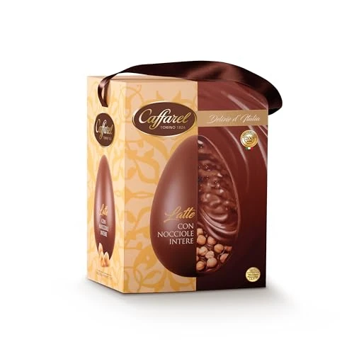 Caffarel Uovo di Pasqua 2026 Delizie d'Italia Latte e Nocciole intere IGP., Idea regalo Pasqua, in cartotecnica premium, Formato 530g