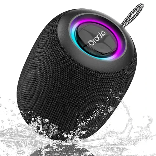 oraolo Bluetooth-luidspreker, waterdicht, draagbaar, draadloze douche-luidspreker IPX7, Bluetooth 5.3, actieve extra bas, handsfree voor thuis, buiten, douche