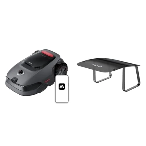 MOVA LiDAX Ultra 800 y Garage Bundle: Robot cortacésped sin Cable delimitador, sin RTK y creación automática de mapas Mediante LiDAR 3D con visión 360° e IA, Corte de Bordes de 5 cm