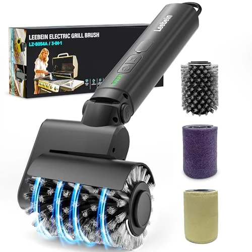Offerta a tempo: Leebein Spazzola Elettrica per Barbecue, 2026 Spazzola Elettrica Pulizia 3 Velocità & Angolo Regolabile con 3 Testine, 150 Min Autonomia, Resistente all'Acqua e alle Alte Temperature per Griglie - 19% da 69.99 € a 56.99 €