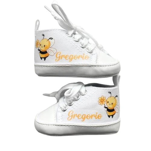 Offerta a tempo: Scarpine Neonato, Scarpette Personalizzate con Nome, Scarpe da Culla con Stampa (APE, 0-3 mesi) - 0.00% da 16.99 € a 16.99 €