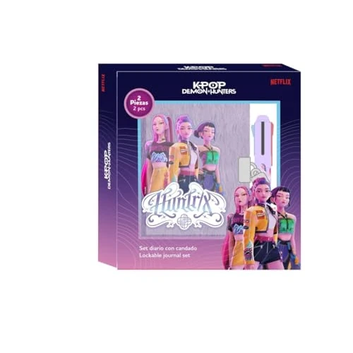 Offerta a tempo: K-POP Demon Hunters - STATIONERY - Set diario con lucchetto, ideale per bambini, comodo e versatile, resistenza, 10,5 x 14,8 cm - 15% da 11.34 € a 9.60 €