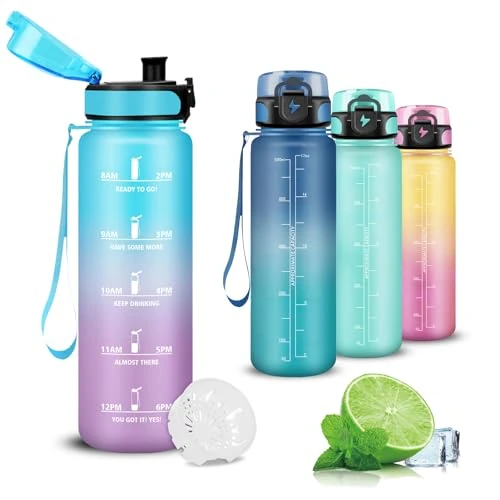 Offre limitée : Mujigaga Gourde- 500ml- Gourde Enfant, Anti-Fuite, Gourdes Motivation, avec Filtre, Facile à Nettoyer, avec Slogan de Motivation, Bouteille d'eau pour l'École, Extérieur, Campeggio, Natation de 11.80 € à 11.80 € (0.00% de remise)
