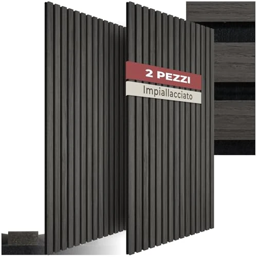 Zeitlich begrenztes Angebot: tectake® 3D Akustikpaneele 120 x 60 x 2,1 cm, Holz Optik Paneele, Wandpaneele in Holzoptik als Schallabsorber, Panels für Wohnzimmer, Küche, Wandverkleidung, Schallschutz - Eiche schwarz, 2er Set von 52.79 € auf 52.79 € (0.00%