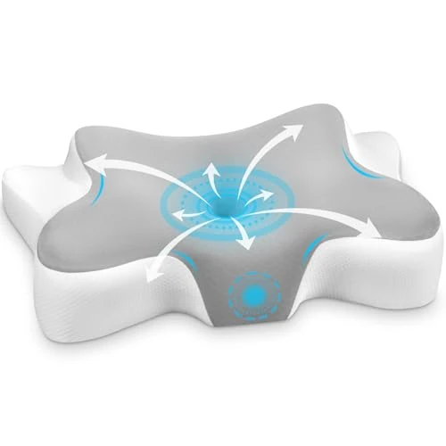 Limited-time offer: Somirra Neck Pillow for Sleeping, Neck Pillow, Ergonomic Memory Foam Pillow Suitable for Side Sleeper, Back or Belly Sleeper, Washable Pillow (Silver) from 28.02 £ to 28.02 £ (save 0.00%)
