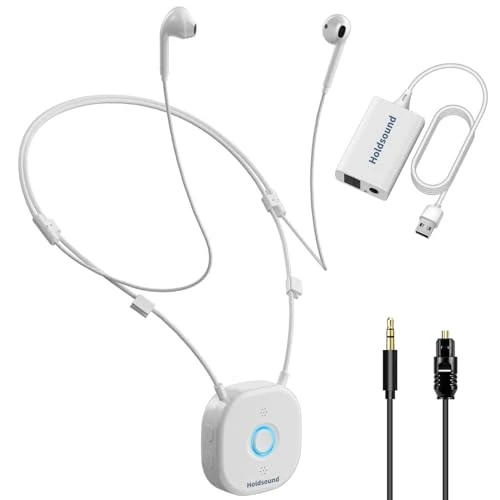 Offerta a tempo: Holdsound HSD100 Cuffie TV Wireless per Anziani, Cuffie Senza Fili per TV con Trasmettitore USB, Design a Fascia Cervicale, Plug and Play, Suono Chiaro, Portata di 30 Metri, 15 Ore - 0.00% da 79.99 € a 79.99 €