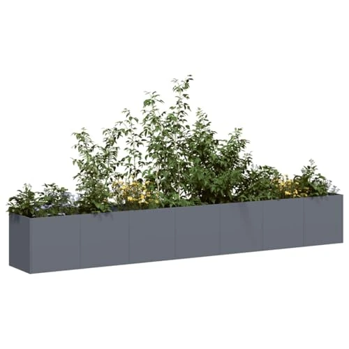 Offerta a tempo: KKHOMEI Orto Rialzato da Esterno, Fioriera da Balcone, Aiuola Rialzata in Acciaio Galvanizzato con Fondo Aperto, per Fiori e Verdure, Piante, Ortaggi Arbusti, Antracite 280 x 40 x 40 cm - 0.00% da 184.00 € a 184.00 €