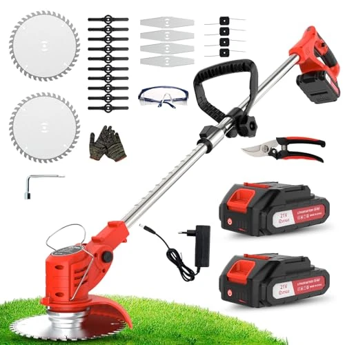 Offerta a tempo: OUTIGO Taglia Erba da Giardino Elettrico, Tagliaerba Elettrico a Batteria da 800 W con 4 Tipi di Lame, manico regolabile da 71cm a 106 cm - 43% da 59.99 € a 33.99 €