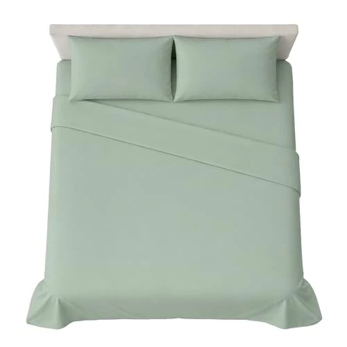 Offre limitée : hermet Parure de lit Double en Couleur Unie, 4 pièces, Drap Plat, 2 taies d'oreiller 50 x 80 cm, Angle 30 cm, Microfibre Douce, certifiée Oekotex, sans Repassage de 24.71 € à 24.71 € (0.00% de remise)