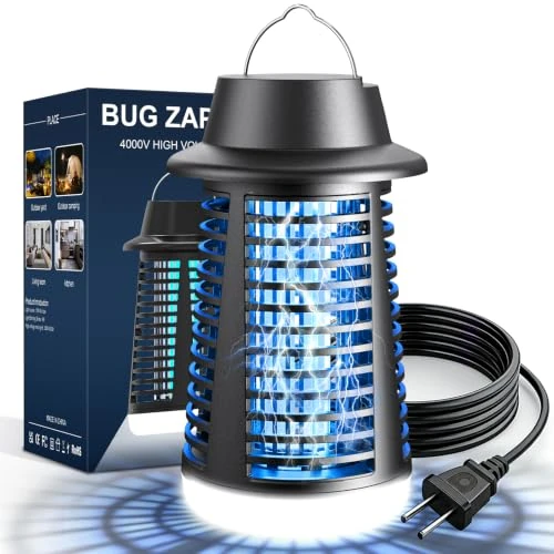 Offerta a tempo: Lampada Antizanzare, Tecnologia a Scarica Elettrica 4250V AntiZanzare con Tenuta IPX4, Protezione con Luce UV 20W e Illuminazione a LED, Azione Repellente Zanzare per Interni/Esterni - 26% da 45.99 € a 34.19 €