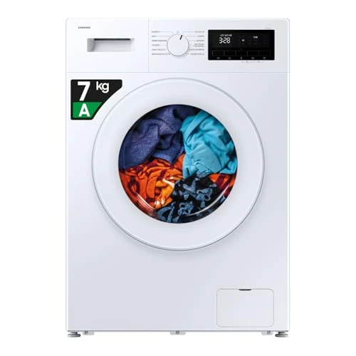 Offerta a tempo: Samsung Lavatrice Slim F-WM703M05TW3M Libera installazione, 7 Kg, Vapore Igienizzante, Carica Frontale, 3 Mesi Garanzia Extra, Corpo e oblò: Bianco, Display: Nero, 59,5l x 85h x 44p cm - 6% da 407.99 € a 382.90 €