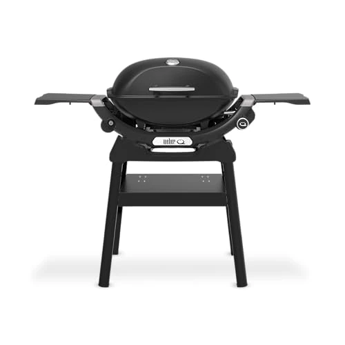 Offerta a tempo: Weber Q 2200N Barbecue a Gas con Ripiani Laterali e Supporto Compatto/Ideale per terrazze e balconi, bruciatore ad Alte Prestazioni, accensione Elettronica, Nero Notte - 28% da 499.00 € a 360.04 €