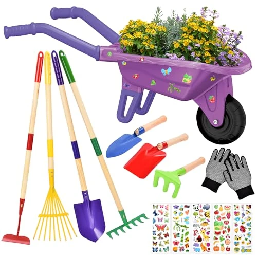 Limited-time offer: Children's Wheelbarrow 14-Piece Wheelbarrow for Children, Garden Set with Shovel, Rake, Fork, Work Gloves, Garden Tools, Children's Wheelbarrow with Accessories, Garden Tools from 44.60 £ to 44.60 £ (save 0.00%)