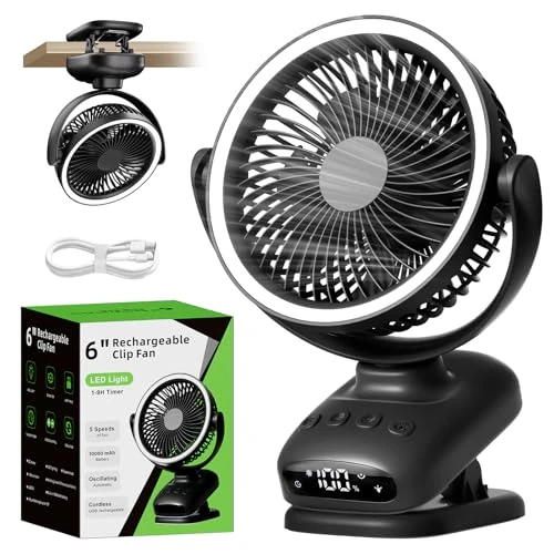 WUQNGI Mini Fan with Clip Black