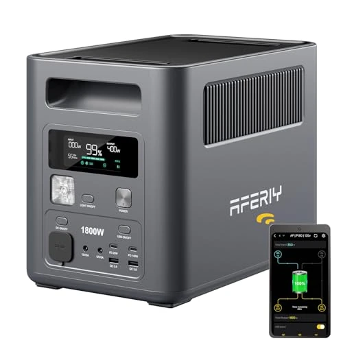 Offerta a tempo: AFERIY P180 Centrale Elettrica Portatile 1800W Power Station Solare 1024Wh - 18% da 519.00 € a 424.99 €