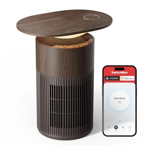 Offre limitée : SwitchBot Purificateur D'air Avec Application Et Veilleuse, CADR 400m³/h, Jusqu'à 83㎡, Filtre HEPA Élimine 99.97% Moisissures Poussières, Mode Sommeil 20dB, Couleur Bois de Noyer de 299.99 € à 299.99 € (0.00% de remise)
