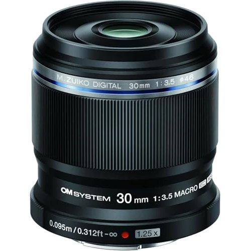 Offerta a tempo: OM SYSTEM M.Zuiko Digital ED 30mm F3.5 Macro Obiettivo per Micro Four Thirds – Fotografia Ravvicinata ad Alta Risoluzione, Leggero, Autofocus Rapido per Olympus OM-D, PEN, Panasonic G-series, nero - 17% da 349.00 € a 289.00 €