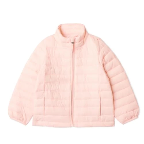 Limited-time offer: Amazon Essentials Toddler Girls' Lightweight Water-Resistant Packable Mock Puffer Jackets, Pink, 4 Years from 22.80 £ to 22.80 £ (save 0.00%)
