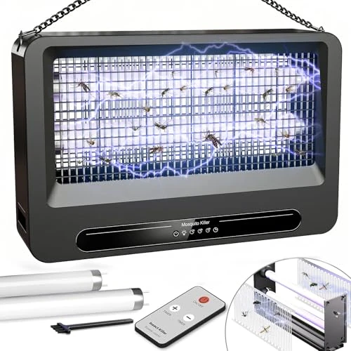 Offerta a tempo: YFFU Lampada Antizanzare Elettrica 4000V per Interni Esterni, Antizanzare Elettrico con 2 Tubi UV Sostituibili, Elettrica Lampada Zanzare con Design Sospensabile Rimovibile per Camera e Cucina - 40% da 99.99 € a 59.99 €