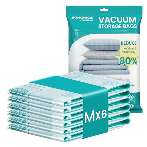 Offerta a tempo: SONGMICS Sacchetti Sottovuoto Riutilizzabili, 6 Pezzi, Taglia M - 40% da 16.99 € a 10.25 €