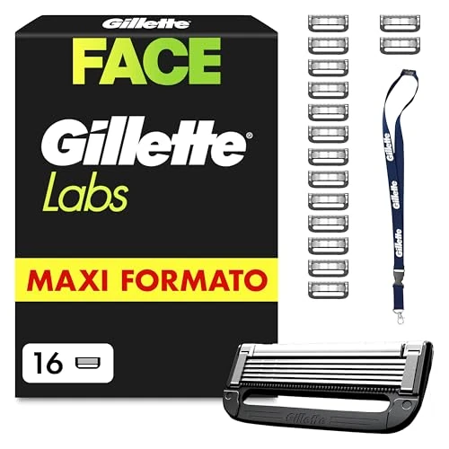Offerta a tempo: Gillette Labs Lamette, 16 Cartucce per Rasoio Barba Uomo, Multicolore | 16 Lamette da Barba per Rasoio Manuale Uomo, a 5 Lame, con Barra Esfoliante, Rasatura Profonda, Compatibili Con GilletteLabs - 0.00% da 49.99 € a 49.99 €