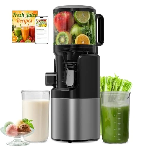 Offerta a tempo: Estrattore Frutta e Verdura a Freddo 400W, Slow Juicer con Bocca XL 152 mm per Frutta e Verdura Intere, 3 in 1 Succo Sorbetto Latte Vegetale, BPA Free, 1,8 L, Lavabile in Lavastoviglie - 44% da 239.99 € a 135.37 €